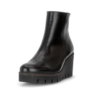 Gabor 8045.01.004 Black Leather Wedge Ankle Boot
